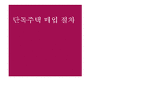 [부동산 발표] 단독주택 매입 절차, 단독주택 정보수집, 단독주택 계약, 단독주택 계약 후 단계-1