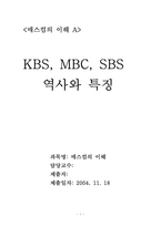[매스컴] KBS, MBC, SBS 역사와 특징-1