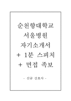 순천향대학교병원자기소개서(순천향대학교병원자소서+면접질문+1분 스피치),순천향대학교서울병원(간호사)자기소개서,순천향대학교서울병원자소서항목,순천향대서울병원면접자료(면접족보)-1