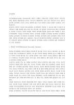 인격장애(편집성 인격장애, 분열성 인격장애, 분열형 인격장애, 반사회적 인격장애, 경계성 인격장애, 히스테리성 인격장애, 자기애성 인격장애, 회피성 인격장애, 의존성 인격장애, 강박성 인격장애)-2