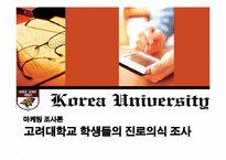 [마케팅조사론] 고려대학교 학생들의 진로의식조사-1