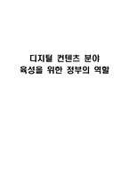 [경영정보론] 디지털컨텐츠분야 육성을 위한 정부의 역할-1