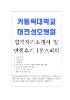 취업대전성모병원자소서 대전성모병원자기소개서 합격자기소개서&면접&대전성모병원 간호사1분 자기소개, 대전성모병원면접후기 대전성모병원간호사자기소개서-1
