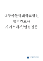 합격대구카톨릭대학교병원BEST간호사자기소개서,대구카톨릭병원간호사합격자소서&대구카톨릭대학병원면접질문,대구카톨릭병원자기소개서자소서 지원동기-1