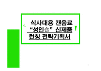 식사대용 캔음료 “성인食”신제품 런칭 전략기획서-1