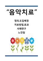 음악치료 정의,도입배경과 음악치료 치료방법,효과및 음악치료 사례연구및 느낀점-1