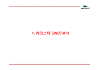 [라코스테 마케팅PPT] 라코스테 성공요인과 마케팅 SWOT,STP,4P전략분석및 라코스테 미래 마케팅전략 제언-10
