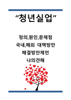 청년실업 정의,문제점과 청년실업 국내,해외 정책사례분석과 청년실업 해결방안 제언과 나의견해-1