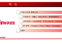 야쿠르트 기업 분석 및 STP, 4P 전략-2