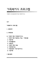 가족복지의 프로그램(가족에 대한 사회복지서비스)-1