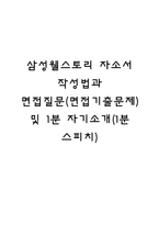 삼성웰스토리 자소서 작성법과 면접질문(면접기출문제) 및 1분 자기소개(1분 스피치)-1