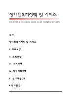 장애인복지정책 및 서비스(의료보장, 소득보장, 교육정책, 직업재활정책, 편의시설정책)-1