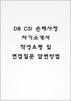 DB CSI 손해사정 자기소개서 작성요령 및 면접질문 답변방법-1