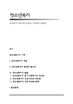 청소년복지의 개념과 특성 및 필요성, 청소년복지의 발달과정-1