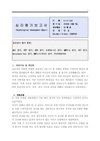 [A+]종합심리검사 평가보고서 작성법(프로파일과 그래프사진 첨부.종합심리검사,BGT,지능검사 K-WISC-III,MMPI-A 척도 해석,로샤,TAT, 문장완성 SCT,HTP 해석)실제 심리평가 청소년 사례 레포트 보고서.구매 평가:감동-2