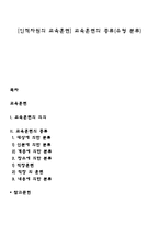 [인적자원의 교육훈련] 교육훈련의 종류(유형 분류)-1