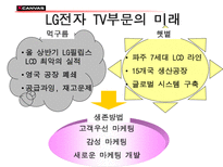 LG전자의 TV부문 마케팅 엑스캔버스와 타임머신 TV 엑스캔버스 소개 엑스캔버스 조사 엑스캔버스 분석 엑스캔버스 STP분석 엑스캔버스 4P 전략 분석 엑스캔버스 미래 엑스캔버스 시장환경-12