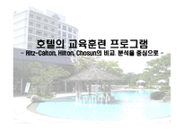 호텔의 교육훈련 프로그램 - Ritz-Calton, Hilton, Chosun의 비교_분석을 중심으로 --1