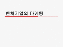 벤처기업의 마케팅-1