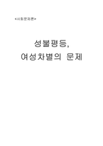 사회문제론 성불평등 여성차별의 문제-1
