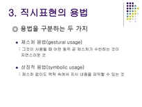 국어 의미론 직시 ppt 직시 개념 직시 중심 직시 표현 용법 직시 제스처 용법-6