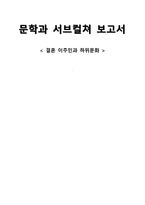 문학과 서브컬쳐 보고서 결혼 이주민과 하위문화 국제결혼 실태-1