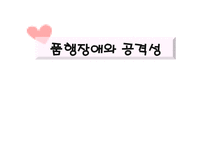 사회과학 품행장애와 공격성-1