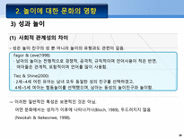 문화적 놀이 연구의 기원 Schwartzman의 연구 게임의 확산 놀이의 기능 성격의 투-20