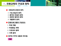 전환교육 수행 전략 전환교육 구성과 원칙 전환교육 계획수립 단계와 적용 개별화-3