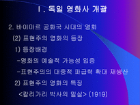 독일 영화사 표현주의와 나치즘을 중심으로 독일 영화사 개괄 바이마르 공화국 시-7