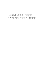 독후감 사람의 마음을 사로잡는 6가지 법칙 설득의 심리학-1