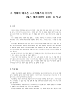 감상문 그 시대의 배고픈 소크라테스의 이야기 젊은 베르테르의 슬픔-1