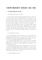 사회복지협의회의 문제점과 대응 방안 - 문제점, 활성화 방안-1