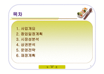 사업계획발표 기계식 초밥집 초밥왕 PPT 초밥집 사업계획서 초밥 사업계획서-2