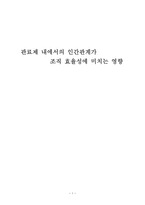 관료제 내에서의 인간관계가 조직 효율성에 미치는 영향-1