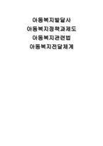 아동복지론 연구 아동복지발달사 아동복지정책과제도 아동복지관련법-1