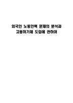 사회과학 외국인 노동인력 문제의 분석과 고용허가제 도입에 관하여-1