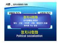 우리나라의 정치사회화 기구와 실태 정치사회화 의미 정치사회화 정치사회화-3