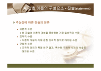 간호 이론의 이해 간호이론 기능 간호이론 정의 간호 이론 필요성 간호이론 구성 요소 간호이론 구축방법 간호이론 평가 간호이론 분류 간호이론 활용 간호이론 쟁점-18