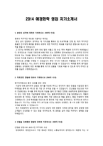 이력서 2014 하반기 애경 영업 자기소개서-1