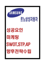 르노삼성자동차 기업분석및 성공요인과 르노삼성 마케팅 SWOT,STP,4P전략분석및 르노삼성 향후전략수립-1