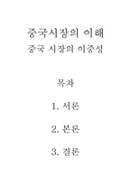중국시장의 이해 - 중국 시장의 이중성-1