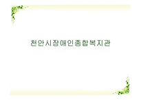 천안시 장애인 종합복지관 실습 발표-1