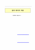 [법학] 법의 해석과 적용-1