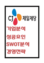 CJ제일제당 전략연구 레포트 - CJ제일제당 기업분석과 성공요인,SWOT분석및 CJ제일제당 경영전략 분석-1
