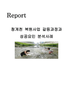청계천 복원사업의 갈등 과정과 성공요인 분석사례-1