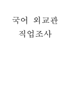 외교관 직업 조사보고서-1