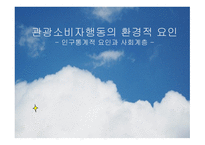관광소비자 행동의 환경적 요인 인구통계적 요인과 사회계층-1