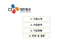 국내 물류기업 조사 대한통운-2