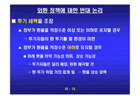 외환정책에 대한 반대 환율 변동의 시장기능을 존중하자-16
